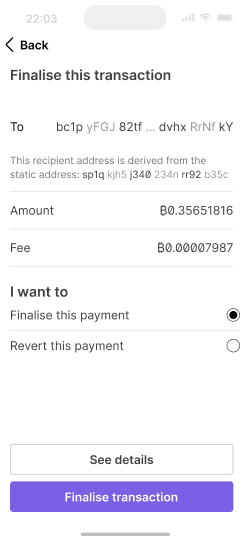 Wallet home screen with amount input, pay and request options